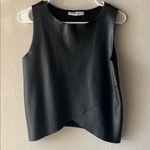 Black leather tank